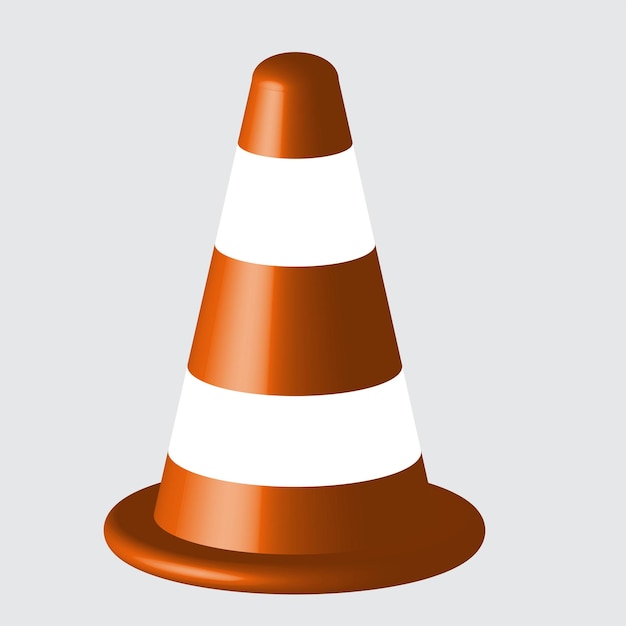 traffic cone vector on gray background