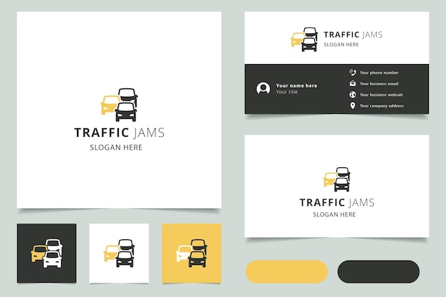 Traffic jams logo design with editable slogan branding book