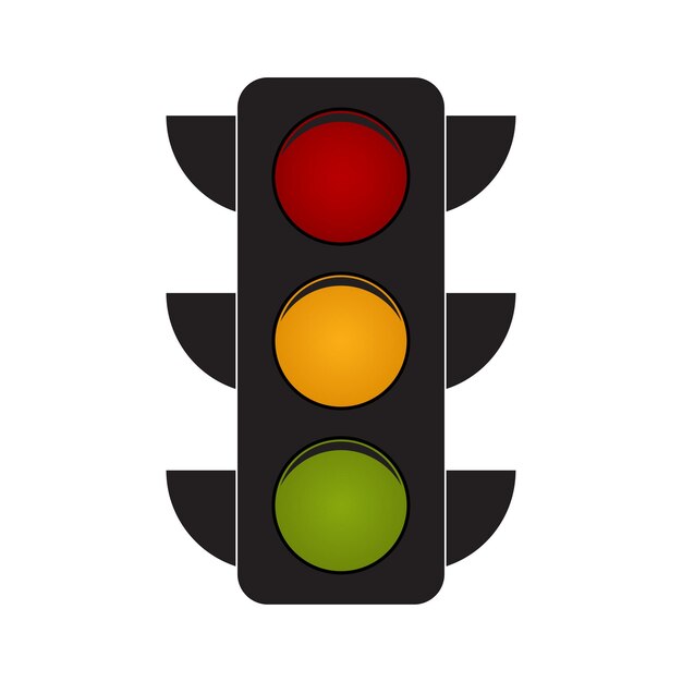 Vector traffic light icon road sign signal concept