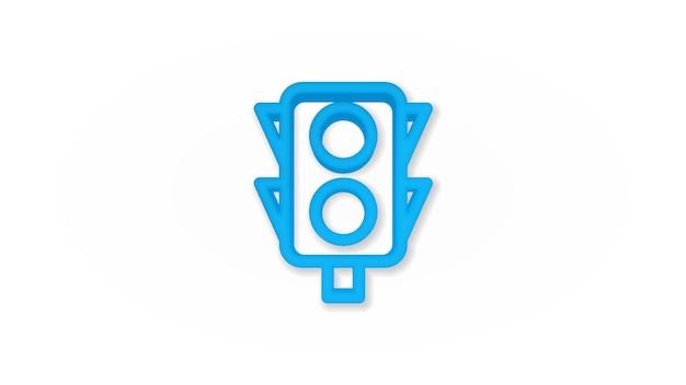 Traffic light realistic icon 3d line vector illustration Top view