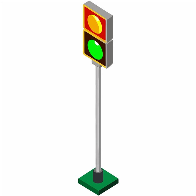 Vector a traffic light with a green light on it