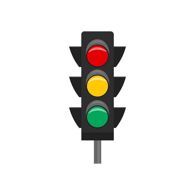 Traffic lights flat icon clip art