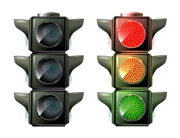 Traffic lights isolated on white