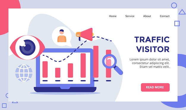 Traffic visitor statistic chart for web website home homepage