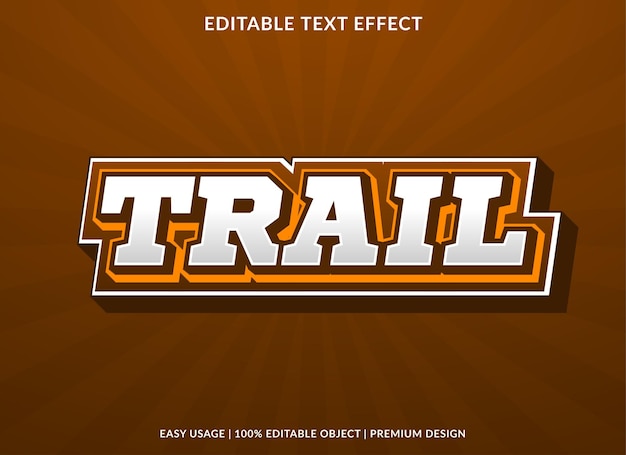 trail text effect template with abstract background style use for business logo and brand