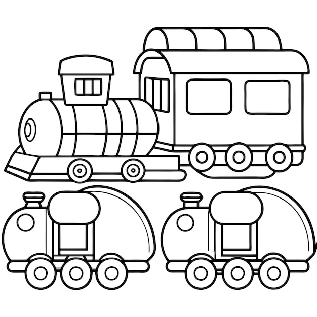 Vector train coloring pages exciting designs for train enthusiasts