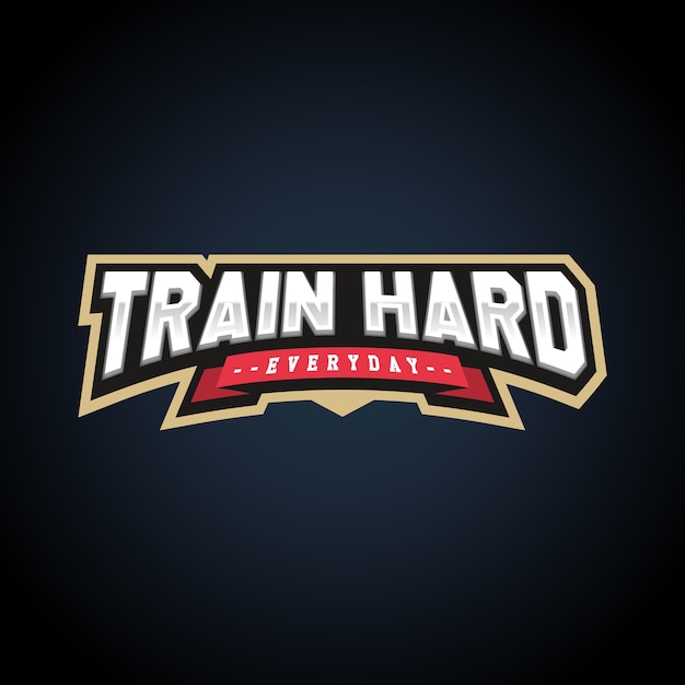 Train hard text power full typography