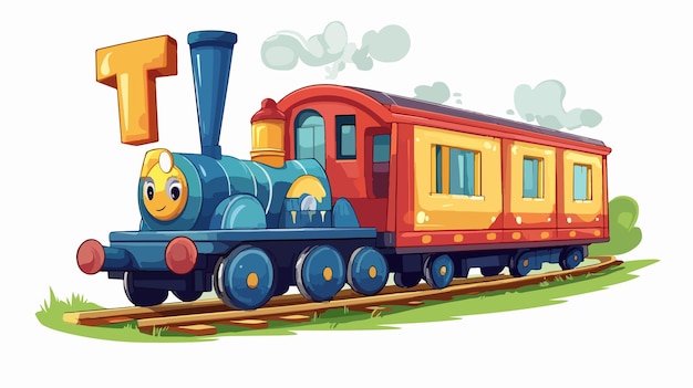 Train Illustration for Flashcard Vibrant and Educational Design for Teaching Alphabet Stock Image