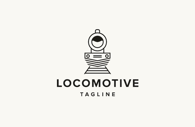 Train locomotive logo icon design template flat vector illustration