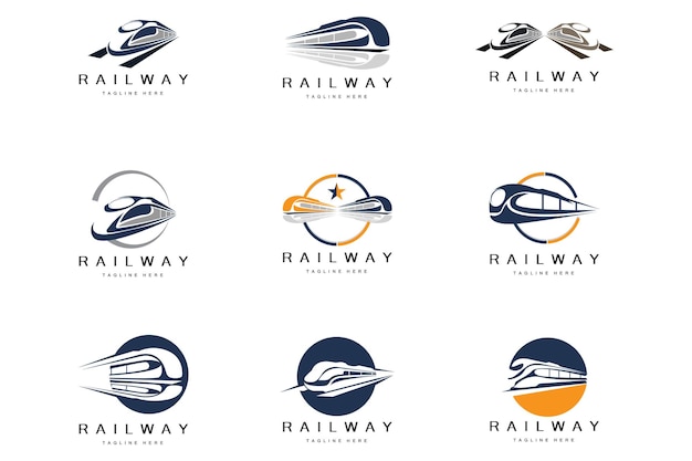 Train Logo Design Fast Train Track Vector Fast Transport Vehicle Illustration Design Fit Locomotive Railroad Company Land Transportation And Fast Delivery