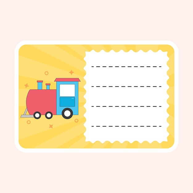 Train Notebook Label Or Frame On Peach Background