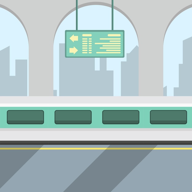 train station vector flat illustration