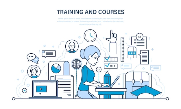 Vector training and courses distance learning technology knowledge teaching and skills