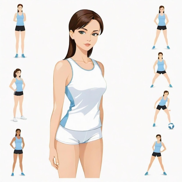 Training Flat Vector set White background illustration