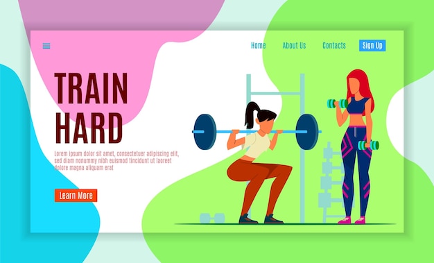 Training lifestyle website Train hard landing page