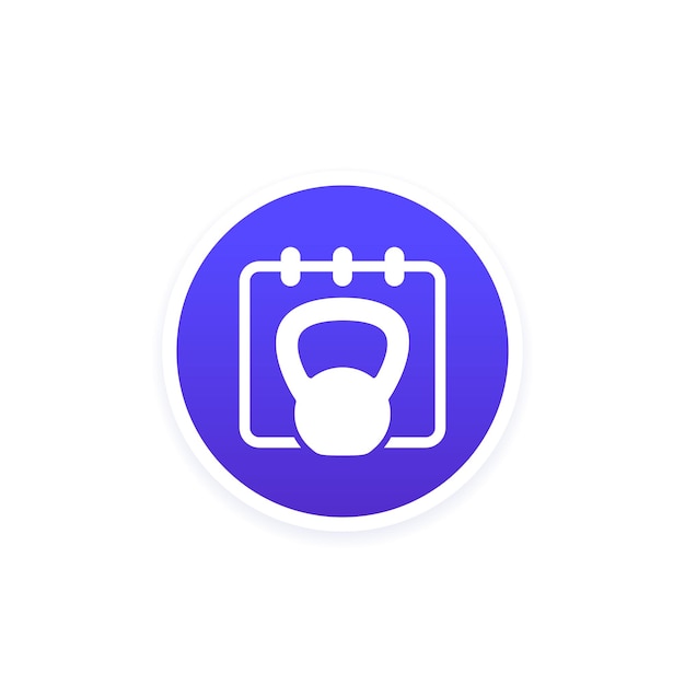 Training schedule icon with a kettlebell