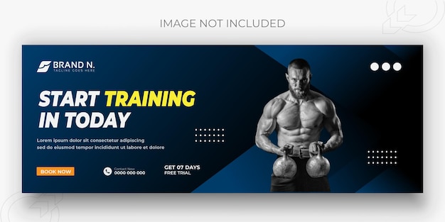 Training Shape your body fitness gym Facebook cover or banner template