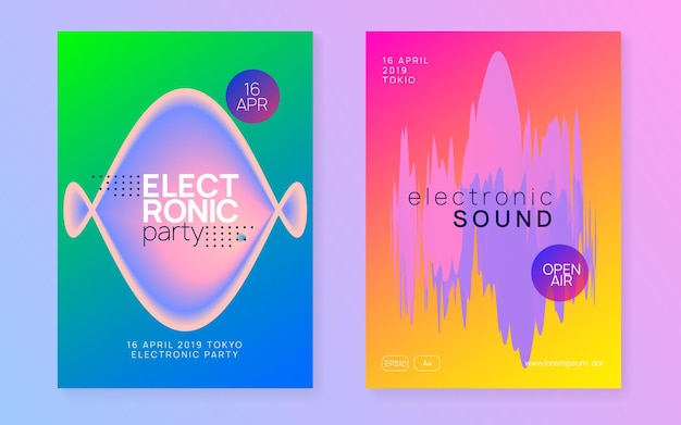 Trance Fest Electro And Show Vector Trendy Techno Flyer Graph