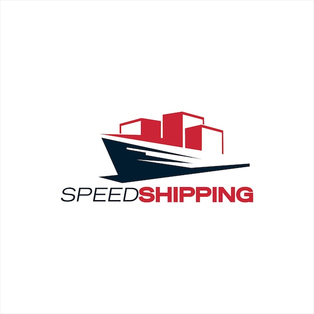 Tranportation industry logo design container shipment vector