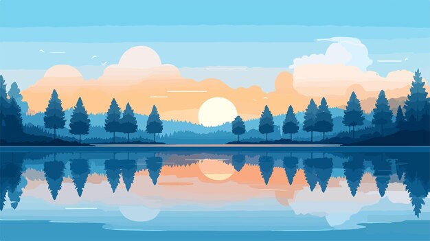 Tranquil Lake Landscape with Cloud Reflection