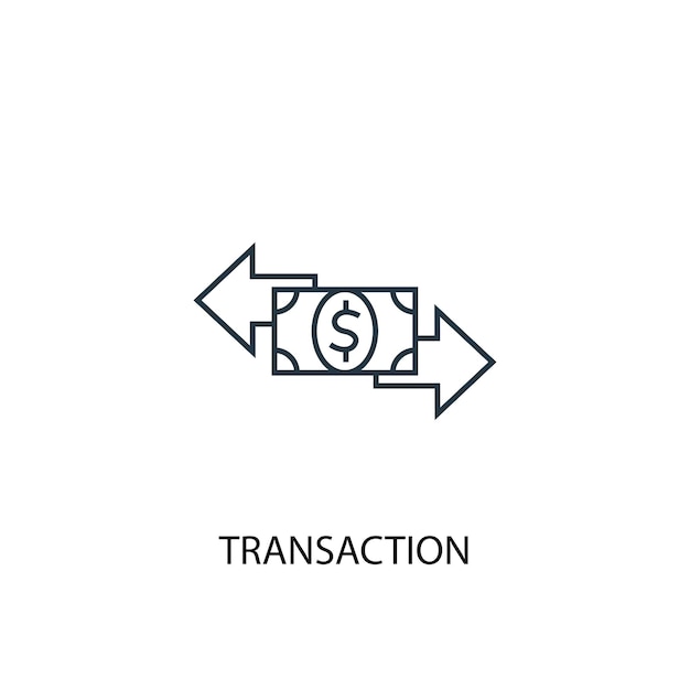 Transaction concept line icon. Simple element illustration. transaction concept outline symbol design. Can be used for web and mobile UI/UX