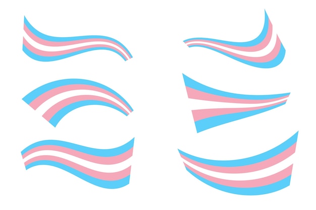 Vector transgender pride flag light blue pink and white striped pride flag symbol of the lgbt community