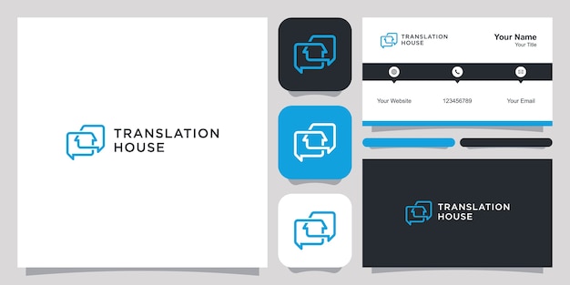 translation house logo and business card template