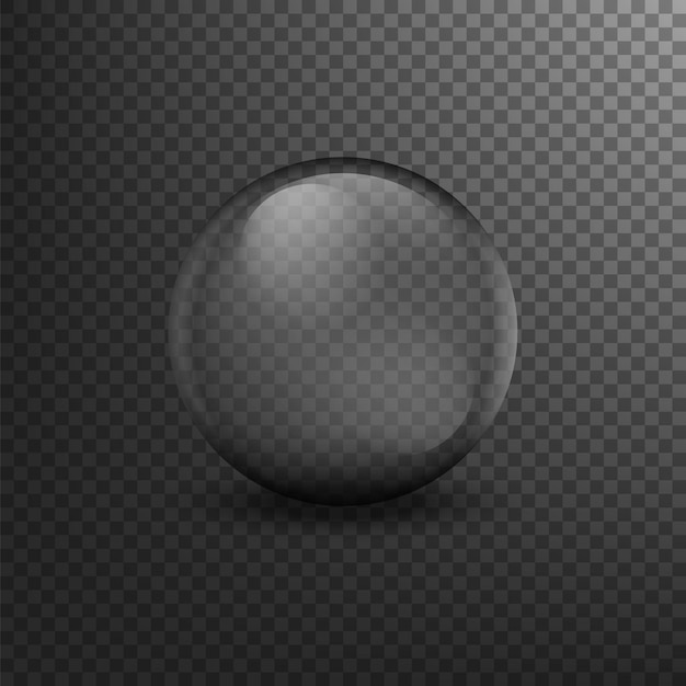 Translucent sphere with shadow on transparent background Vector illustration