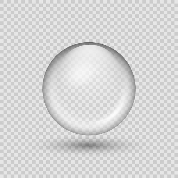 Vector translucent sphere with shadow on transparent background vector illustration