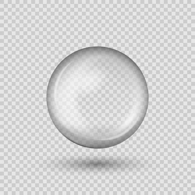 Translucent sphere with shadow on transparent background Vector illustration