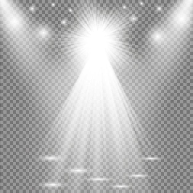 Vector a transparent background with a light and a star