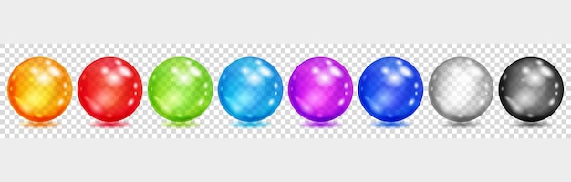 Transparent colored spheres