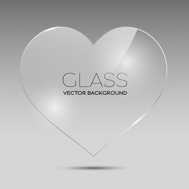 Transparent glass frame heart shape