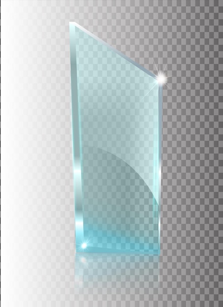 Transparent glass shield vector illustration  Realistic 3D design Vector transparent object