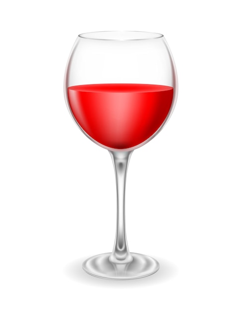 transparent glass for wine and low alcohol drinks vector illustration