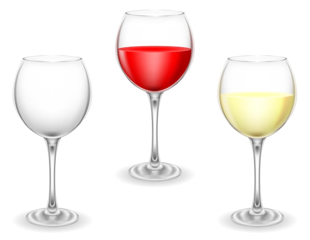 Transparent glass for wine and low alcohol drinks vector illustration