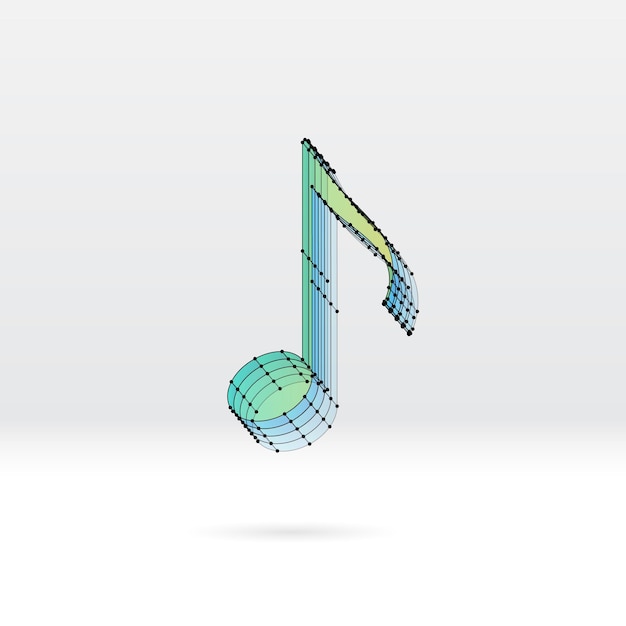 Transparent music note with dotted scheme