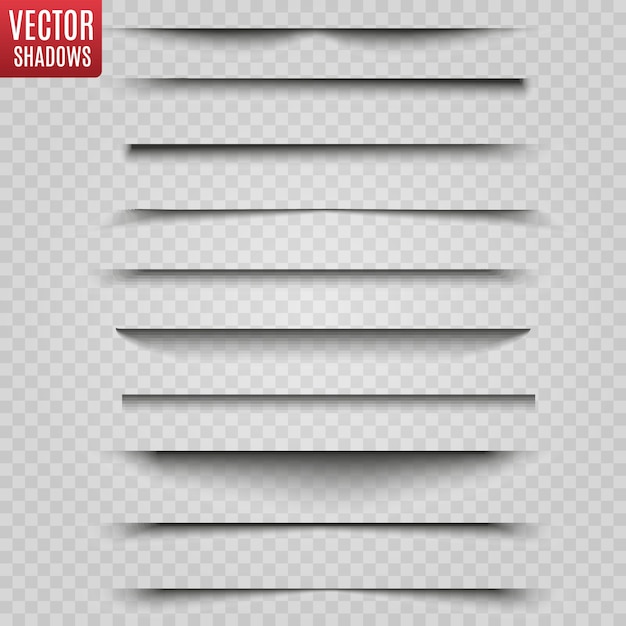 Transparent shadow realistic illustration. Page divider with transparent shadows isolated..