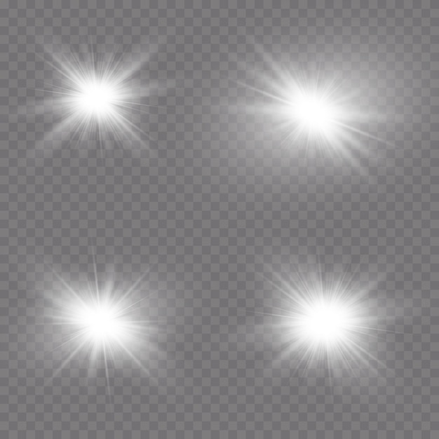 Transparent sunlight lens flare light effect. Star burst with sparkles.   illustration