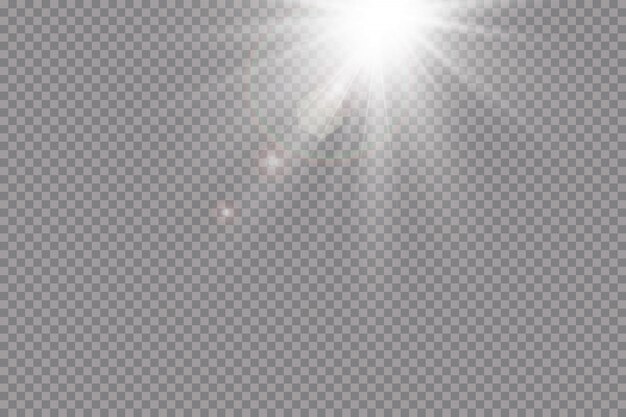  transparent sunlight special lens flare light effect. Sun flash with rays and spotlight