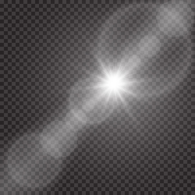 transparent sunlight special lens flare light effect. Sun flash with rays