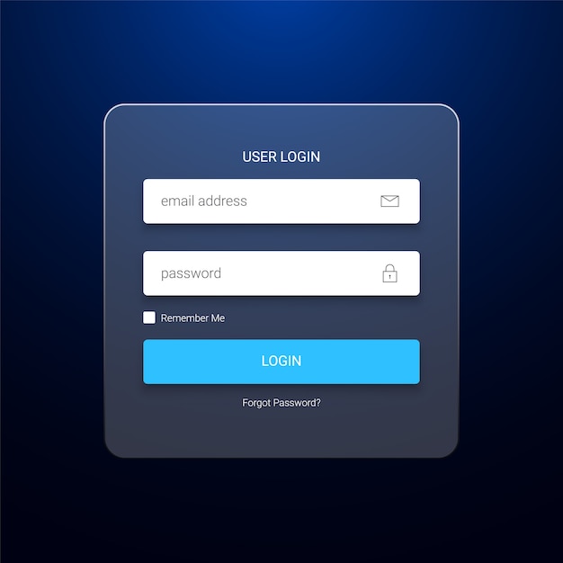 Transparent User Login Form Template