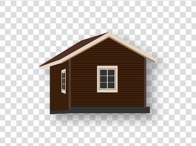 Transparent Wood House vector illustration Wheeled tiny house or cabin trailer cute vehicle hovel fr