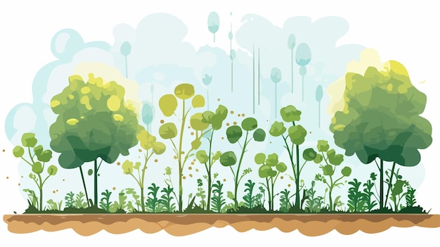 Transpiration Process Diagram with Plant Illustration