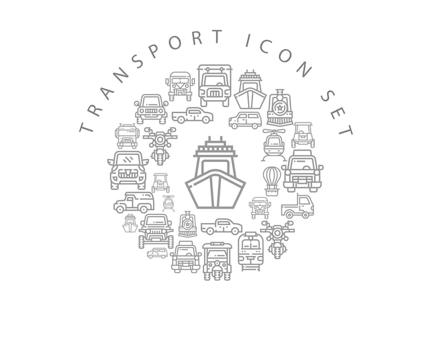 Transport icon set design