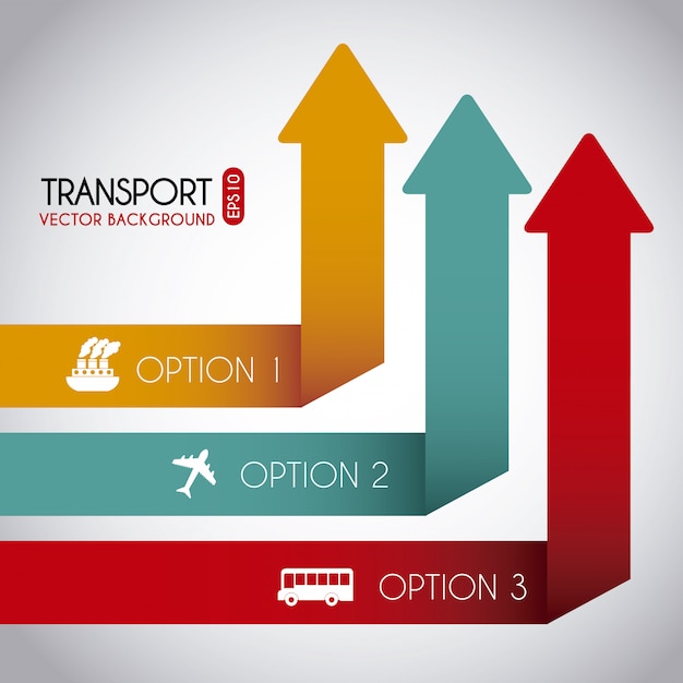 transport infographics over gray background