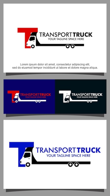 Transport truck logo design template