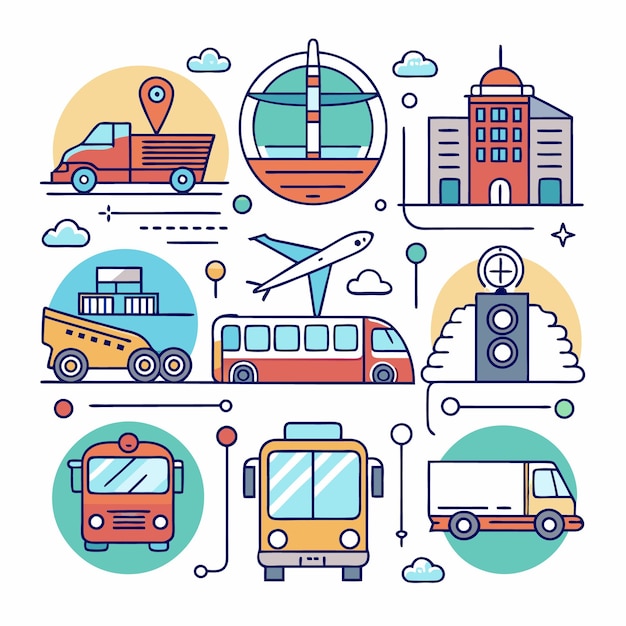 Transportation Cartoon Illustration