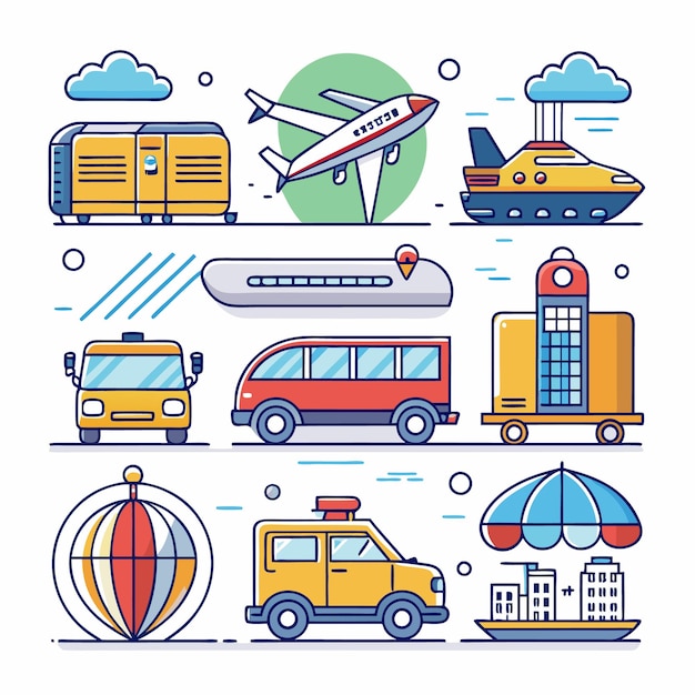 Transportation Cartoon Illustration