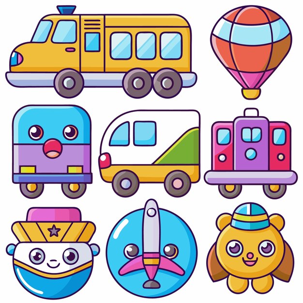 Vector transportation cartoon illustration